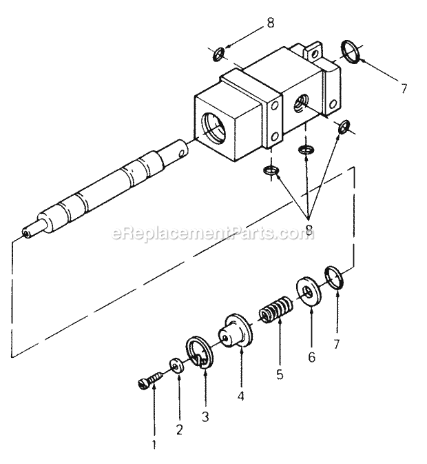 Hydraulic Lift Valve Diagram and Parts List for 2084 836000-864500, 143-733-100, 144-733-100 Cub Cadet Lawn Tractor